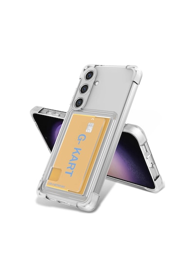Samsung Galaxy Uyumlu  S24 Plus Kılıf Airbag Tasarımlı Şeffaf Kartlıklı Zore G-kart Kapak