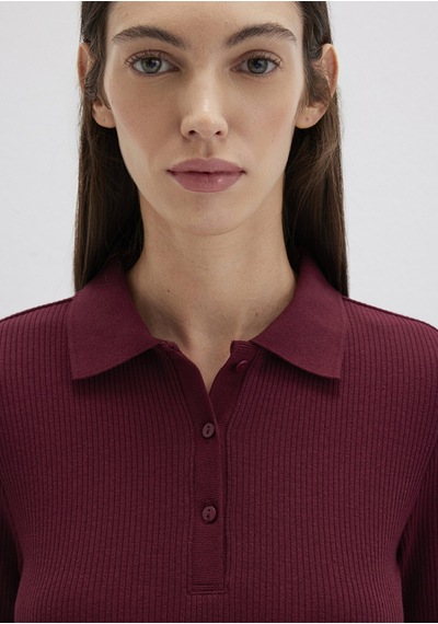 Mavi - Bordo Polo Tişört 1613413-70394 Bordo