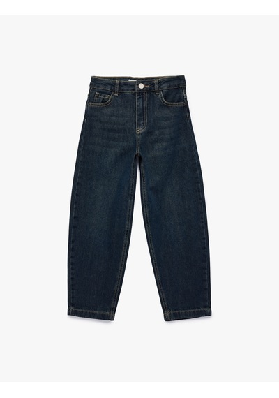 Koton Beli Ayarlanabilir Lastikli Pamuklu Cepli Denim Pantolon Dark Indıgo 6skb40052td Koyu İndigo Koton Beli Ayarlanabilir Lastikli Pamuklu Cepli Denim Pantolon Dark Indıgo 6skb40052td Koyu İndigo
