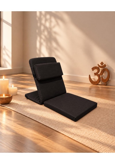 Meditasyon Sandalyesi İlave Yastıklı Backjack Xl Yoga, Nefes, Meditasyon Sandalyesi Duck Kumaş Siyah