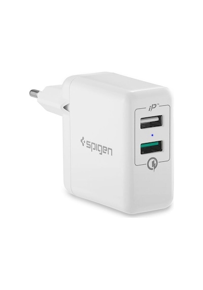 Spigen Essential F207 Qualcomm 3.0 Çift Usb İp Hızlı Şarj Aleti - 30w Hızlı Şarj Cihazı