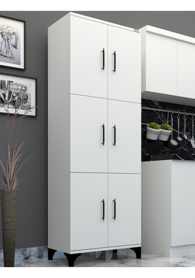 % 100 Mdflam 6 Kapaklı- Frenli- Çok Amaçlı Kiler, Banyo, Ayakkabılık, Balkon Dolap- Beyaz Parlak % 100 Mdflam 6 Kapaklı- Frenli- Çok Amaçlı Kiler, Banyo, Ayakkabılık, Balkon Dolap- Beyaz Parlak