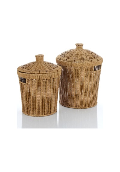 Ayrex Kapaklı Rattan Patates Soğan Saklama Sepeti 2'li Set Kiler/mutfak Organizer, Doğal Hasır Görünüm 27 2 Genel