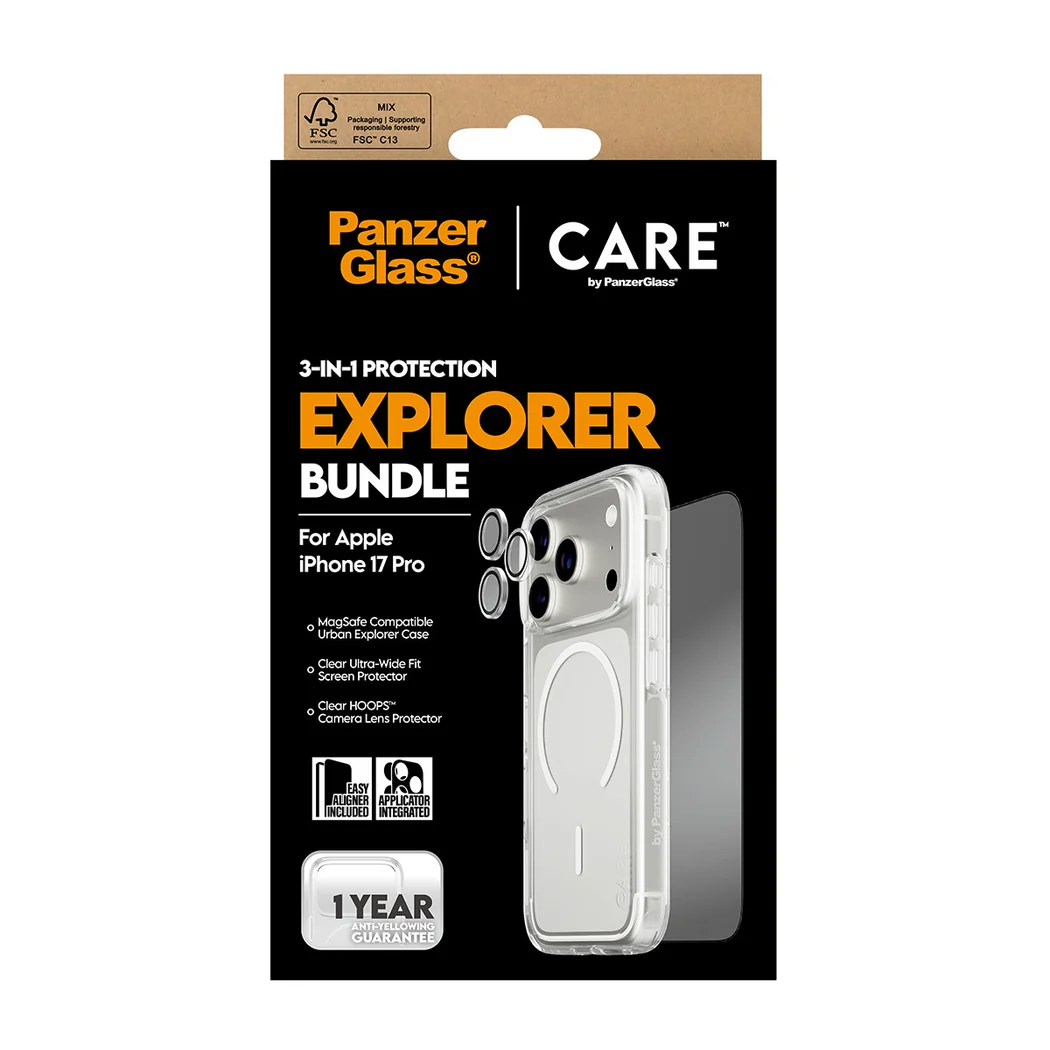 Panzerglass Apple Apple iPhone Uyumlu  17 Pro Urban Explorer Bundle 3 Ü 1 Arada Şeffaf Set