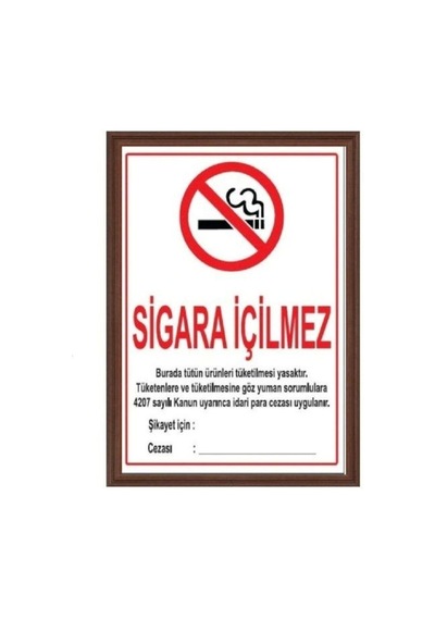 Sigara İçilmez Levhası Mdf Çerçeve