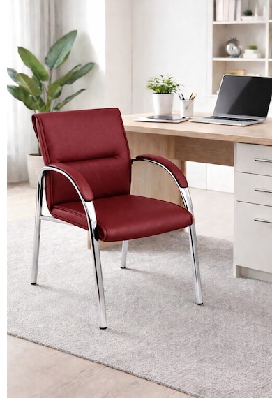 Ofis Misafir Bekleme Koltuğu Büro Sandalyesi Büro Koltuğu Bordo