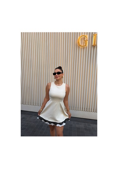 Gigi Wardrobe Monaco Elbise Ekru Ekru