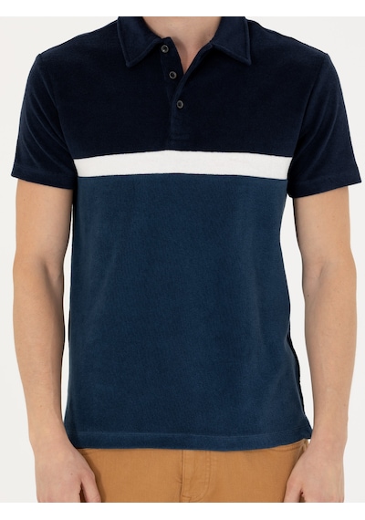 Lacivert Slim Fit Polo Yaka T-shirt