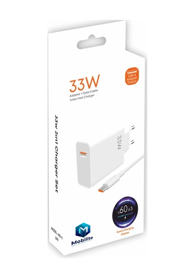 Gerçek Güç 33w Turbo Şarj Saniyeli Usb Adaptör + Usb To Type-c Kablo Turbo Hızlı Şarj Set