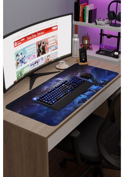 Elden Ring Kaymaz Dikişli Kauçuk Oyuncu Mousepad V1 - 90x40 Xxl Gaming Mouse Pad Fare Altlığı