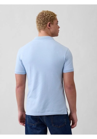 Gap Logo Piqué Polo Yaka T-shirt Erkek Mavi T-shirt Polo Yaka Tişört-14303