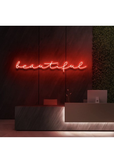 Beautiful Yazılı Neon Tabela Kırmızı