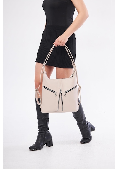 Derinss Leather Derinss Hakiki Deri Kadın Bej Sırt Ve Omuz Çantası Dkb501 001