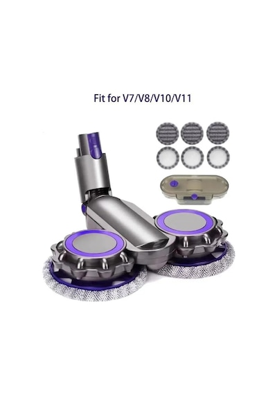 Valkyrie Dyson V7 Uyumlu v8/v10/v11/v15 Uyumlu 6 Paspaslı Paspas Başlığı Su Püskürtmeli Mop Başlık