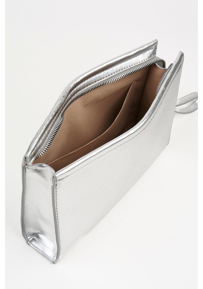 Vivaq Kadın Petunya Gümüş Astarlı Suni Deri Bilek Askılı Portföy El Ve Clutch Çanta