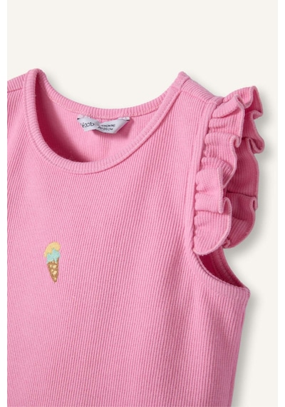 Defacto Bisiklet Yaka Dondurma İşlemeli Pembe Atlet Kız Bebek H8224a526smpn649 Pembe-pn649