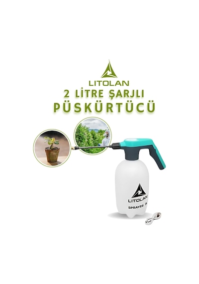 Litolan Zirai İlaçlama Pompası Şarjlı 2 L Turkuaz