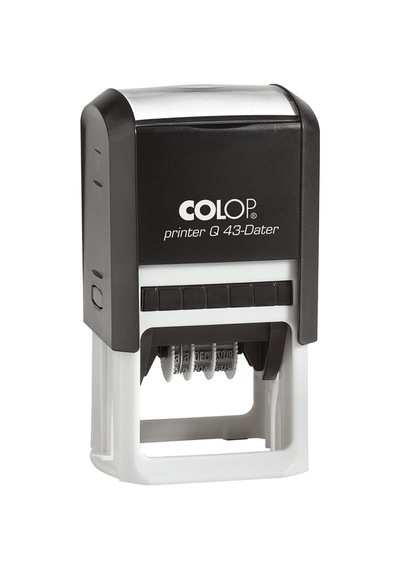 Colop Q43 Tarih Kaşe Tr Siyah Kasa Mavi/kırmızı Keçe - 43 x 43 MM