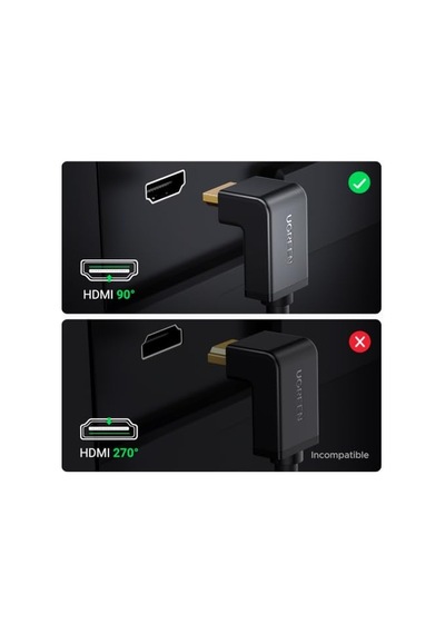 Ugreen Hdmı 90 Derece Kablo, 2 Metre, Siyah Diğer