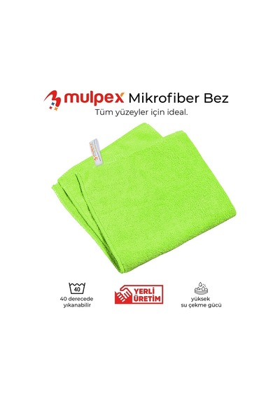 Mulpex Mikrofiber Genel Temizlik Bezi Yeşil 40 x 40 CM 400 Adet