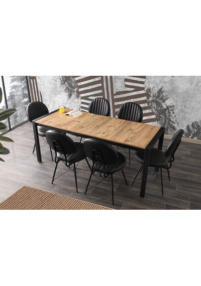 Lato Masa, Metax Sandalye, Dışbudak, 120x75 Açık Ceviz