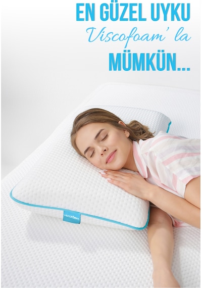Viscofoam Xl Büyük Lüks Boyun Destekli Ortopedik Yastık Visco Yastık - 70x40x12cm