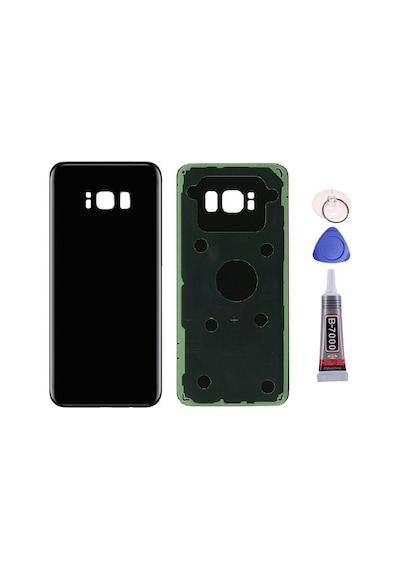 Samsung S8 Plus Siyah Uyumlu Arka Kapak Batarya Kapağı Pil Kapağı Yapışkan Ve Sökme Aparatıyla Beraber Full Set Siyah
