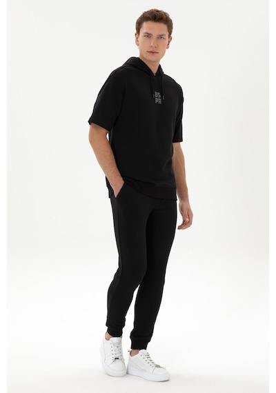 U.S. Polo Assn. Erkek Comfort Fit Kapüşonlu Kısa Kollu Siyah Sweatshirt 50320030-VR046