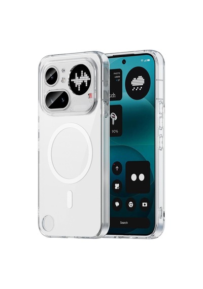 Caseonn Nothing Phone 4a Pro Kılıf Magsafe Özellikli Sararmaz Kristal Sert Kapak Şeffaf