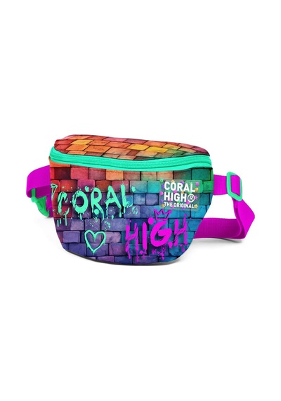 Coral High Pembe Lacivert Grafiti Yazılı Bel Çantası 11537 Lacivert