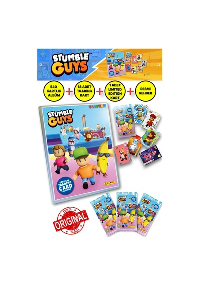 Panini Stumble Guys Koleksiyon Kartları Albüm Dergisi 24 Adet Kart + 1 Limited Edition Kart