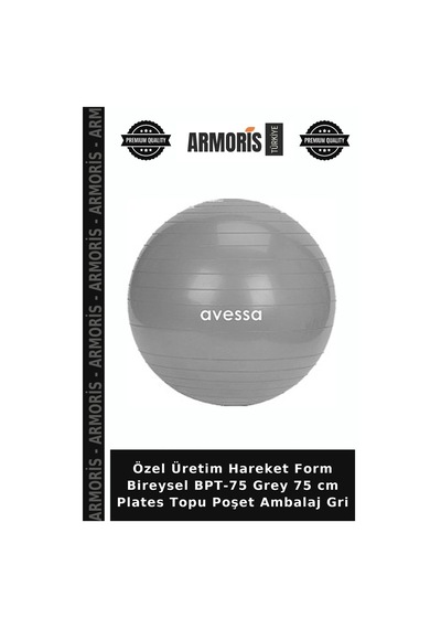 Özel Üretim Hareket Form Bireysel Bpt-75 Grey 75 Cm Plates Topu Poşet Ambalaj Gri