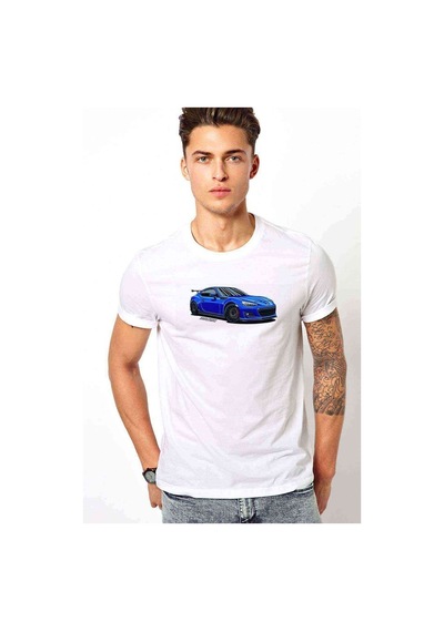 Subaru Brz Baskılı Beyaz Erkek Tshirt