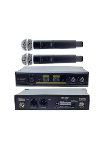 König K-402 Uhf Çift Kanal 2 El Mikrofon