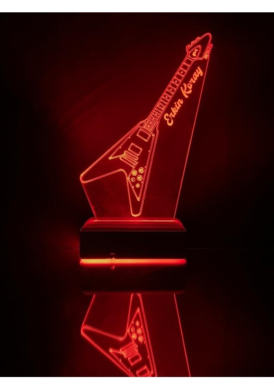 Kişiye Özel 3D Uçan Gitar Hediye Masaüstü Led Lamba