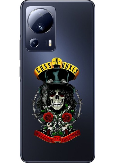 Xiaomi Mi 13 Lite Uyumlu Şeffaf Kılıf Guns N' Roses Tasarımlı