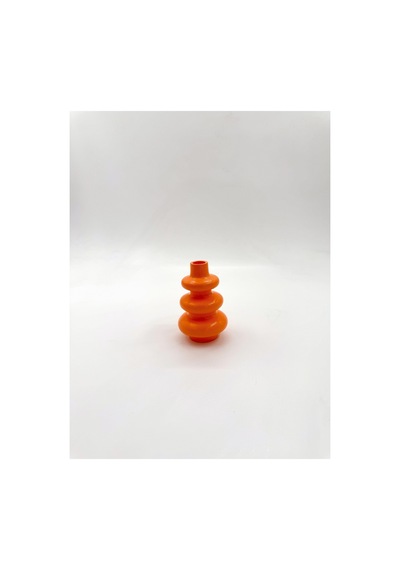 Spiral Görünümlü Vazo Balon Form Minimalist Bohem Dekor Objesi Turuncu