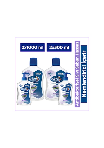 Activex Hassas Sıvı Sabun 2 x 1 L + 2 x 500 ML