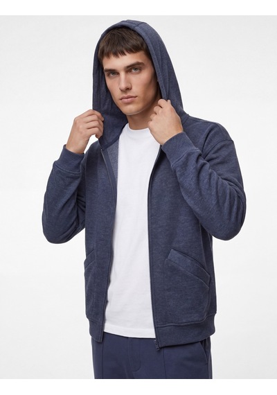 Koton Uzun Kollu Cepli Fermuarlı Kapşonlu Oversize Sweatshirt Lacivert Melanj 6sam70015nk 57x Koton Uzun Kollu Cepli Fermuarlı Kapşonlu Oversize Sweatshirt Lacivert Melanj 6sam70015nk 57x