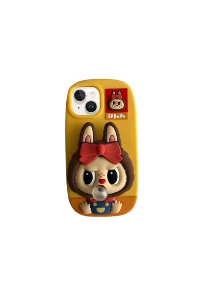 Labubu 3d Figürlü Bubble 13/14 Kılıf Sarı