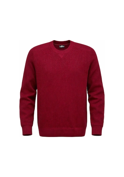 Plus Scorpion Erkek Triko Kazak Bisiklet Yaka, Regular Fit, Dört Mevsim Bordo