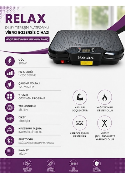 Basic Vibration Plate - Titreşimli Egzersiz Ve Spor Cihazı Siyah