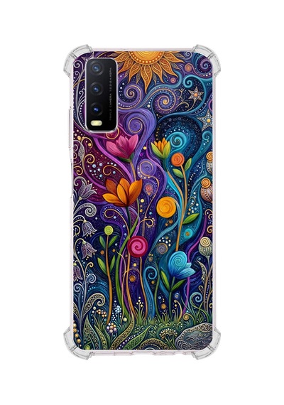 Printify Vivo Y11s İle Uyumlu Düşlerin Dansı Serisi Rüyalar Ötesi Tasarımlı Uv Baskılı Köşe Korumalı Antişok Kılıf Şeffaf