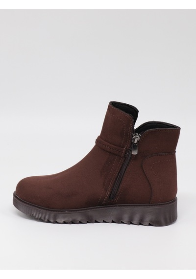 Nesilshoes Nesil Shoes Dvm 1001 Kahve Süet Kadın Fermuarlı Kışlık Bot
