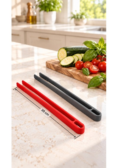 Silikon Mutfak Servis Ve Kızartma Maşası - 29 Cm Büyük Boy 2-adet