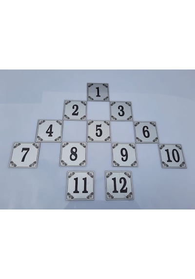 Kapı Numarası No 1'Den 12 E 4X4 Cm