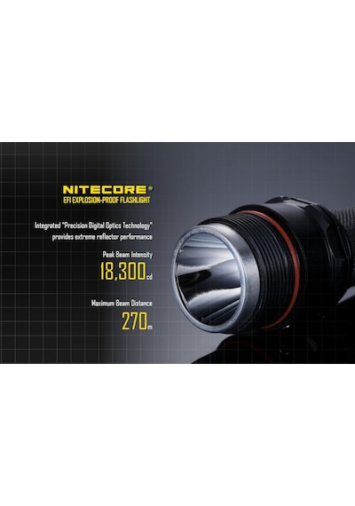 Nitecore Ef1 Explosion Proof 830  Lümen El Feneri Siyah