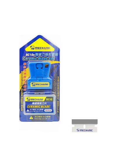 Mechanic Bc10s Seramik Uçlu Ekran Oca Tutkal Temizleme Spatulası+10 Adet Uç