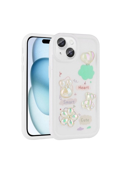 Apple iPhone Uyumlu 14 Kılıf Kabartma Figürlü Parlak Zore Toys Silikon Kapak Çok Renkli