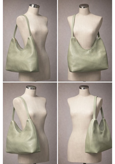 Alyora Mint Yeşili Soft Dokulu Omuz Çantası Modern Minimal Stil Yeşil